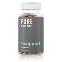 Puro para hombres T-Support Suplemento Silencio Vegetarian Apoyo Total para Hombres con Maca, Vitamina D, " Ashwagandha, Muscle Health ¦ Endurance, Strength, Focus, " Energy Support Ø 60 cápsulas