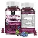 Quercetin Gummies with Bromelain 2378mg - Blend with Elderberry, Echinacea Purpurea Extracto, Zinc, Vitamina C,D3,K2, Complex Supports Immune, Cardiovascular &amp; Respiratory, Vegan Gummy for Adult &amp; Kid
