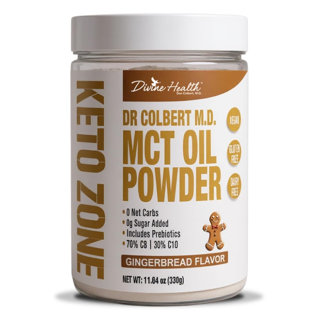 Salud Divina Keto Zone® MCT Oil Powder Silencio Gingerbread Silencio 330 G Silencio 30 Day Supply  Dr. Colbert's Keto Zone Diet Book  WordPress Coffee Creamer ← 70% C8 30% C10 Silencio 0 Net Carbs