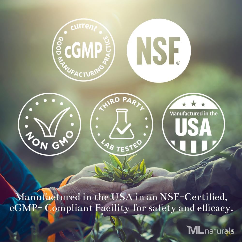 ML Naturals Phosphatidyl Serine 200 mg (Standard) 240 cápsulas vegetales. Admite la función de memoria " cerebral " , no GMO, NSF-Certified " cGMP-Compliant