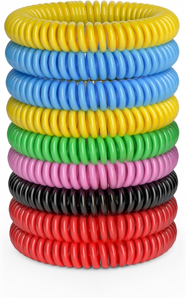 12 Pack Pulseras Mosquito, Bandas Mosquito para Adultos y Niños con Aguijo individual > DEET Pulseras de Citronella para Camping Hiking
