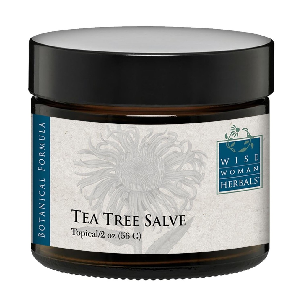 Herbals de mujer sabia - Salve de árbol de té - 2 Oz - Ayuda natural para causas comunes de la irritación de la piel, promueve la piel sana normal, ayuda a ayudar a la piel seca y la irritación en uñas, uñas y cuerpo