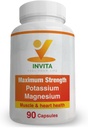 Suplemento de Magnesio de Potasio de Invitación (90 cápsulas) Complejo de Magnesio de Potasio de Alta Absorción con Cloruro Aspartado - Soportes Cardiovascular, Muscles & Nerve Health - Non GMO & Gluten Free