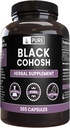 Ingredientes originales puros Cohosh negro (365 capsules) No hay magnesio o rifles de arroz, siempre puro, lab verificado