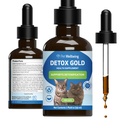 Pet Wellbeing Detox Gold for Cats - Gentle Detoxification & Elimination Support, Immune System Care, Nettle, Beat Thistle, Burdock Root - Veterinarian-Formulated Herbal Suplemento 2 oz (59 ml)
