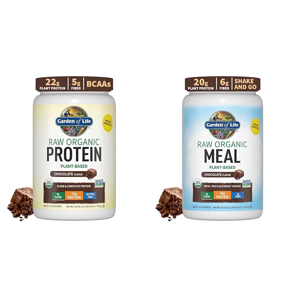 Jardín de la vida Orgánica Chocolate vegetariano Proteína Polvo crudo Meal Reemplazo Orgánica Shakes - Chocolate Planta Basada Polvo Vegano