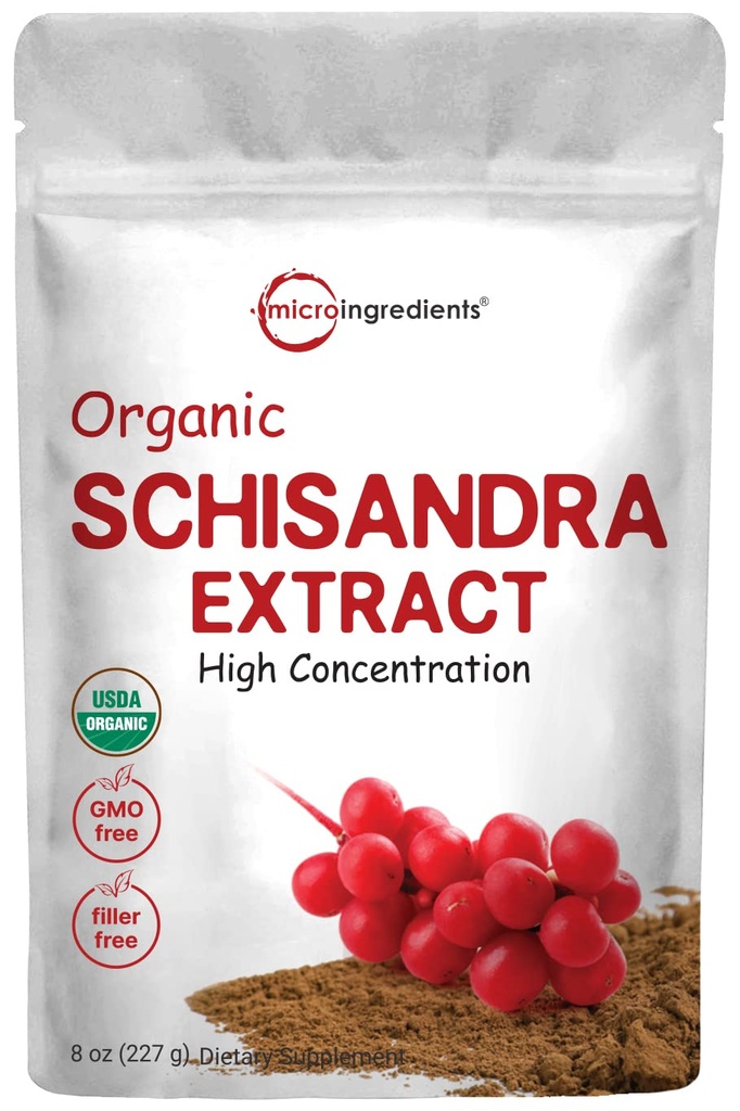 Orgánica Schisandra Extract Powder, 8 onzas, Adaptogen Tradicional y Filler Gratis, Suplemento puro de Schisandra, apoya el hígado Detox y la salud cognitiva, sin GMOs