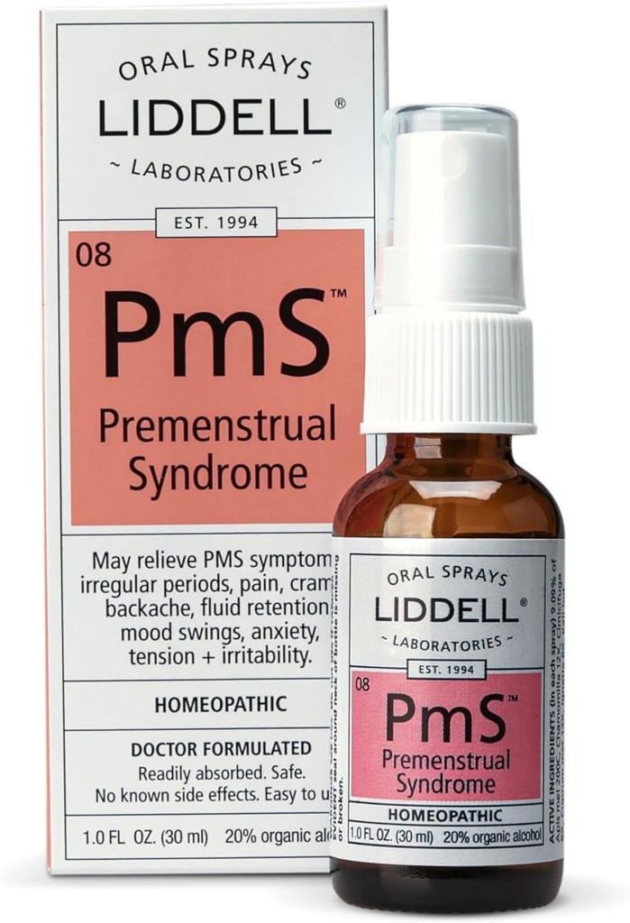 Liddell PMS - Oral Oral Natural Homeopático - Puede Ayudar con Problemas asociados con el Mood Swings Periodo, Mood Swings y Back Discomfort - 1.0 fl. Oz