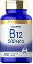 Carlyle Vitamina B-12 500mcg TEN 300 Tablets ANTE Vegetarian, Non-GMO, Gluten Free Supplement