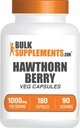 BulkSupplements.com Hawthorn Berry Capsules - Suplemento Herbal, Hawthorn Berry Extract 1000mg - Gluten Free, 2 cápsulas por Serving, 180 Conde (Pack of 1)