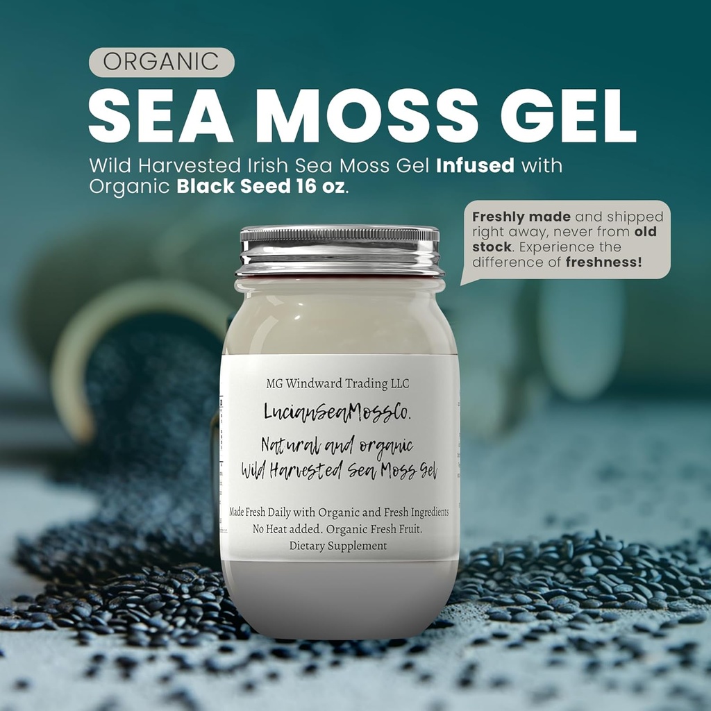 Ashwagandha Mango Sea Moss Gel Organic Fresh Fruit Infused Wild Harvested Irish Sea Moss Gel ← Immune and Digestive Support ← Vitamin Mineral Antioxidant Supplements  (16 oz. Ashwagandha Mango)