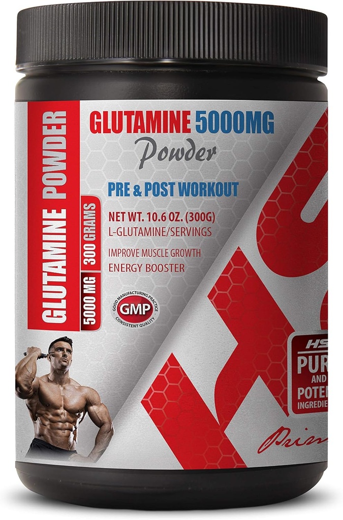 Post Workout Powder - PRE &amp; Post Workout - GLUTAMINE Powder 5000MG - glutamine Amino Acid - 1 Can 300 Grams