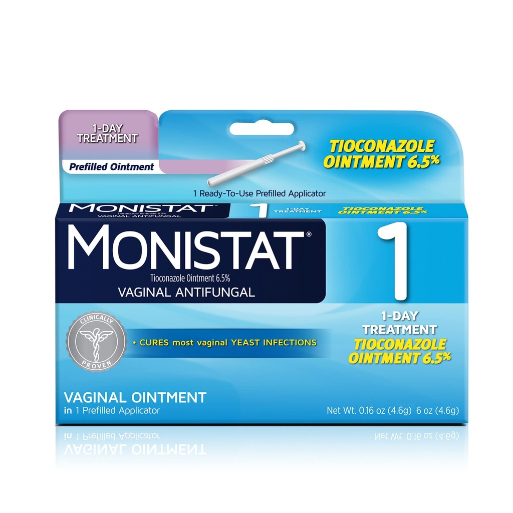 RepHresh Vaginal Gel 4ct (0.07oz) y Monistat 1 día de tratamiento de la infección por levaduras para mujeres con 1 aplicador de ungüento de tioconazol