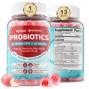 NEVISS Probiótico + Gummies Prebióticas para Adultos &amp; Niños 4+, Azucare Free Chewable 50 Billion CFUs w/Fiber, Vitamina B1 B2 D3 & Zinc, para Digestivo " Gut Health, Boost Microflora Diversidad, 60 Cts