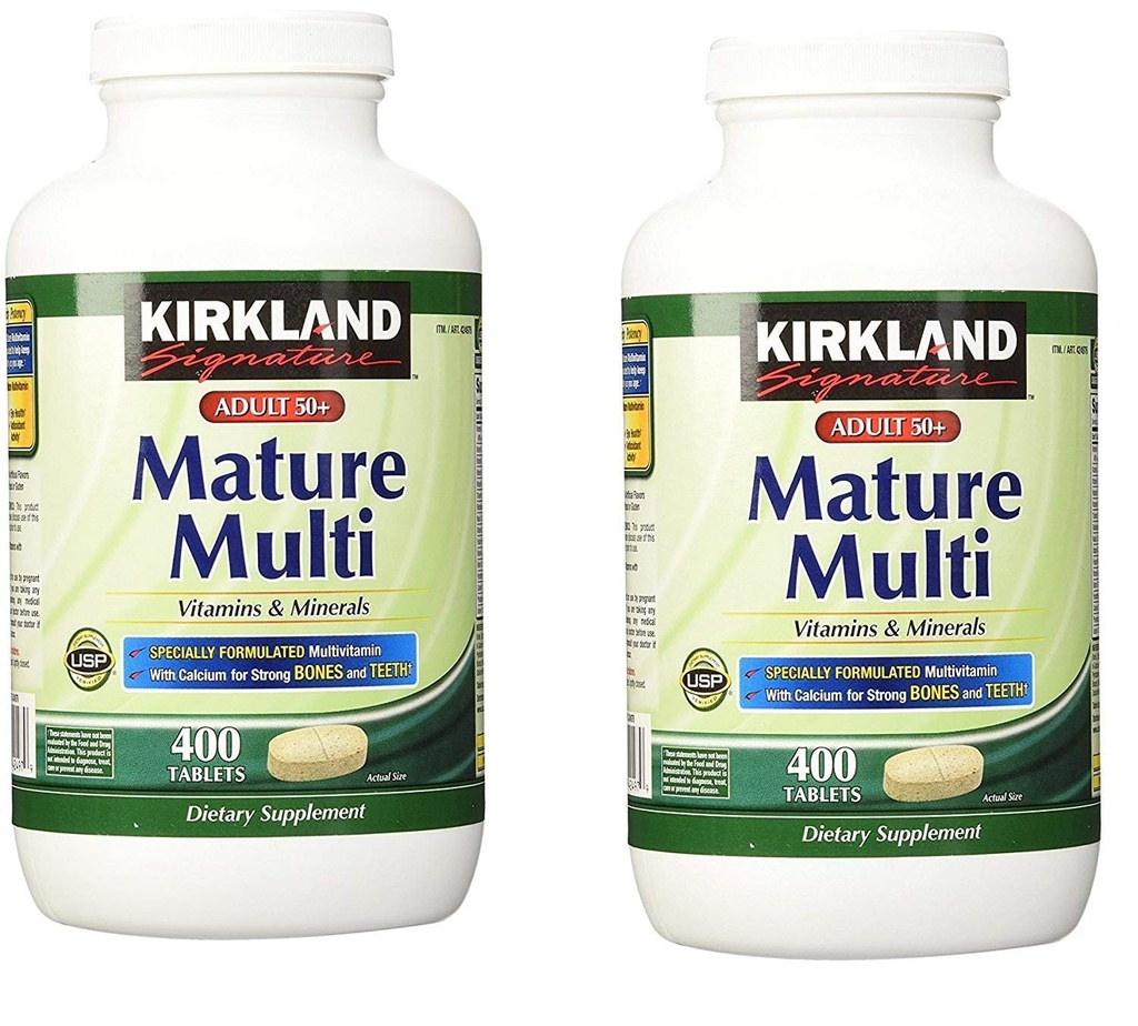 Firma Kirkland Adulto 50+ Multi Vitaminas & Minerales, 400 Tabletas (2 Pack)