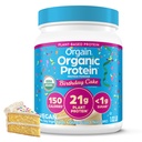 Orgain Orgain Pólvora de proteínas orgánicas, Pastel de cumpleaños - 21g Proteína de base vegetal, fibra prebiótica de 7g, carbohidratos de baja red, sin ingredientes de lactosa, sin azúcar añadido, no fumador, para Shakes " Smoothies, 1,02 lb