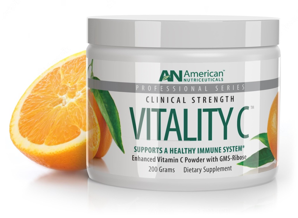 Nutriceuticals americanas - Vitamina C Powder - Suplemento para soporte inmunitario - Natural, Sugar Gratis -No-Acidic - 4000mg
