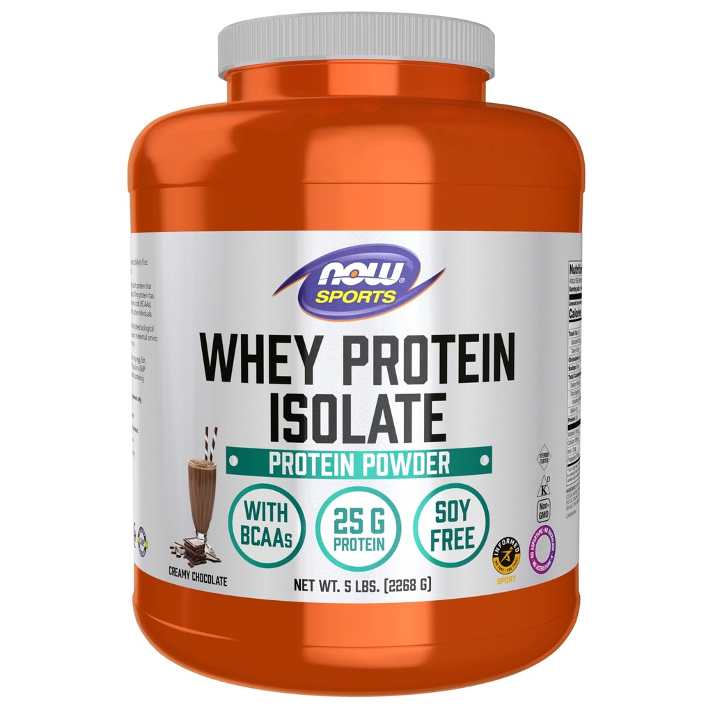AHORA Foods Sports Nutrition, Whey Protein Isolate, 25 G Con BCAAs, Creamy Chocolate Powder, 5 libras
