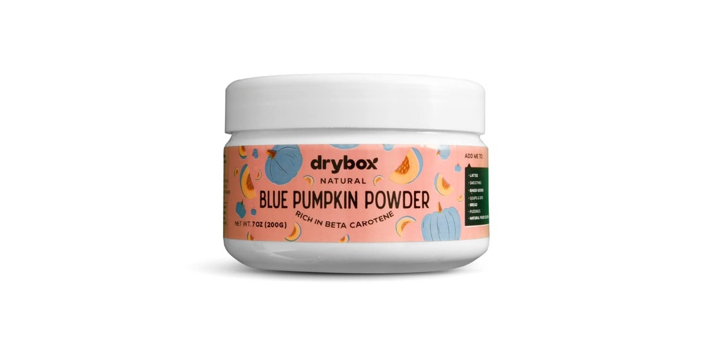 Caja seca Jarrahdale Blue Pumpkin Powder, Pure Powdered Superfood Supplement, Pumpkin Spice Latte and Pumpkin Pie, Great Source of Beta Carotene and Vitamin A, 7 Ounces (200 Grams)