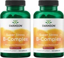 Swanson Vitamin B-Complex w/Vitamin C - Natural Supplement Promoting Stress Relief, Energy Support & Aiding Immune Health - May Support Metabolism & Nervous Health - (100 Capsules) (2 Pack)