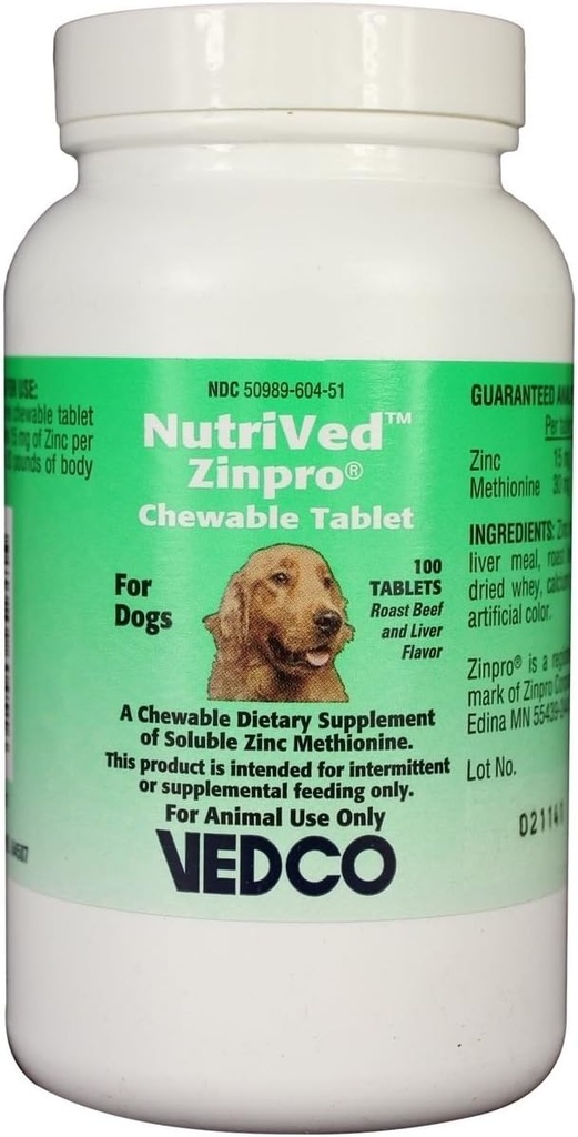 NutriVed ZinPro Tablas para perros (100 cuentan)