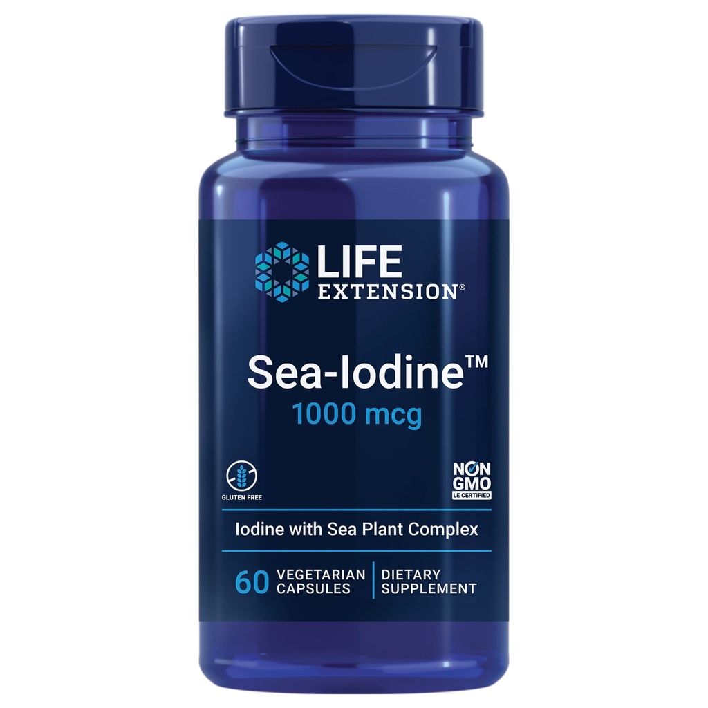 Ampliación de vida Taurine 1000mg y Sea-Iodine 60 cápsulas Suplemento Bundle