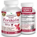 Ultra Pure Forskolin for Weight Management Maximum Strength ← Coleus Forskohlii Extract Powder, 40% Standardized Lean Supplement for Men &amp; Women ← Premium Extreme Boost Complex - 60 cápsulas