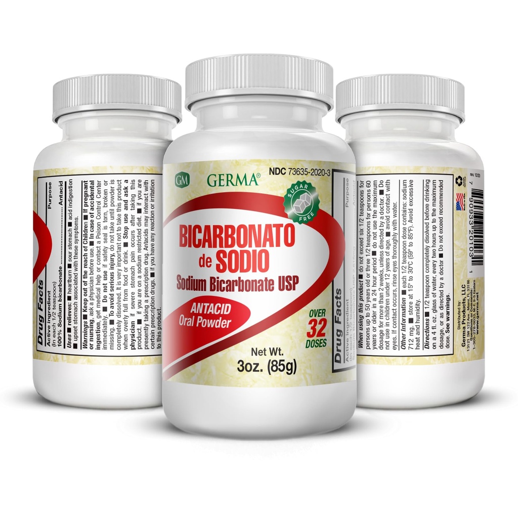Sodium Bicarbonato USP 3oz Powder Bicarbonato de Soda 3-PACK