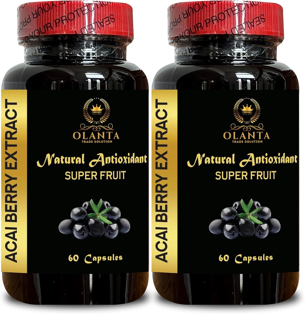 ACAI Berry Extract - acai Berry Diet Capsules, Acai Berries Superfood, Vitamin Water acai Blueberry, acai Berry Fruit Pills - 2 Botellas 120 Capsules