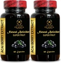 ACAI Berry Extract - acai Berry Diet Capsules, Acai Berries Superfood, Vitamin Water acai Blueberry, acai Berry Fruit Pills - 2 Botellas 120 Capsules