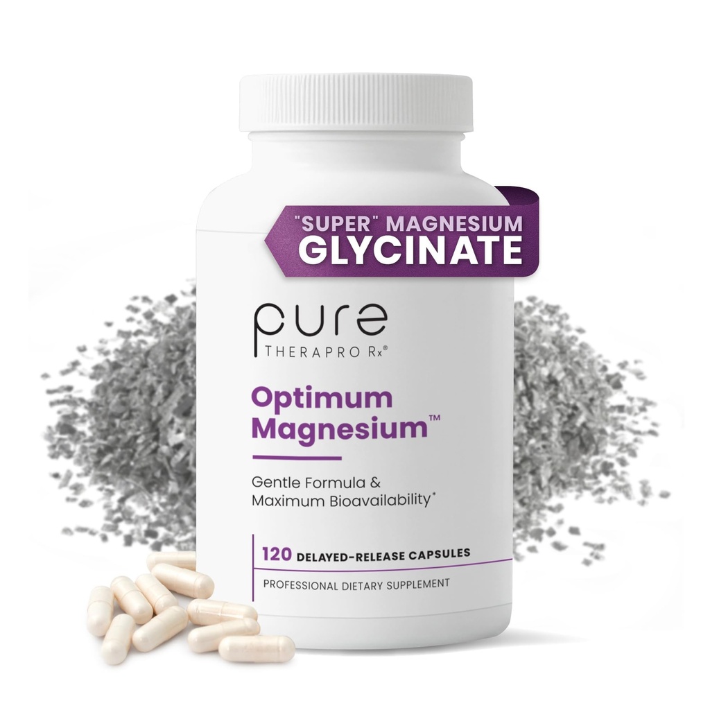 Puro TheraPro Rx Optimum Magnesium Lysinate Glycinate & Di-Magnesium Malate, Made in USA ← 2 Month Supply ← Chelated for Maximum Absorption, Supports Bone Health & Energy, Non-GMO