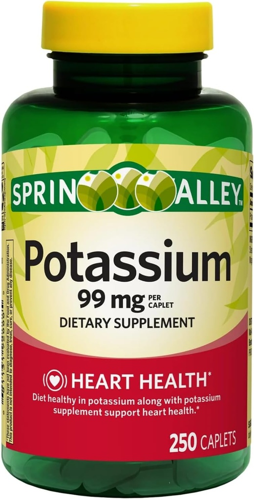 Suplementos de salud cardíaca de potasio, 99 mg, 250 Conde (Pack of 1)