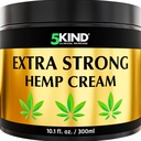 5kind Extra Strong Hemp Cream 10.1 fl oz - Maximum Strength - Natural Soothing Relief Joint Cream - Muscle Rub for Lower Back, Joints, Neck, Knees & Hombros