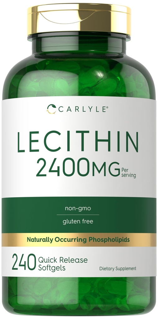 Carlyle Lecithin Suplemento Silencio 2400mg  240 Softgel Capsules Silencio con Phospholipid naturalmente-Occuring