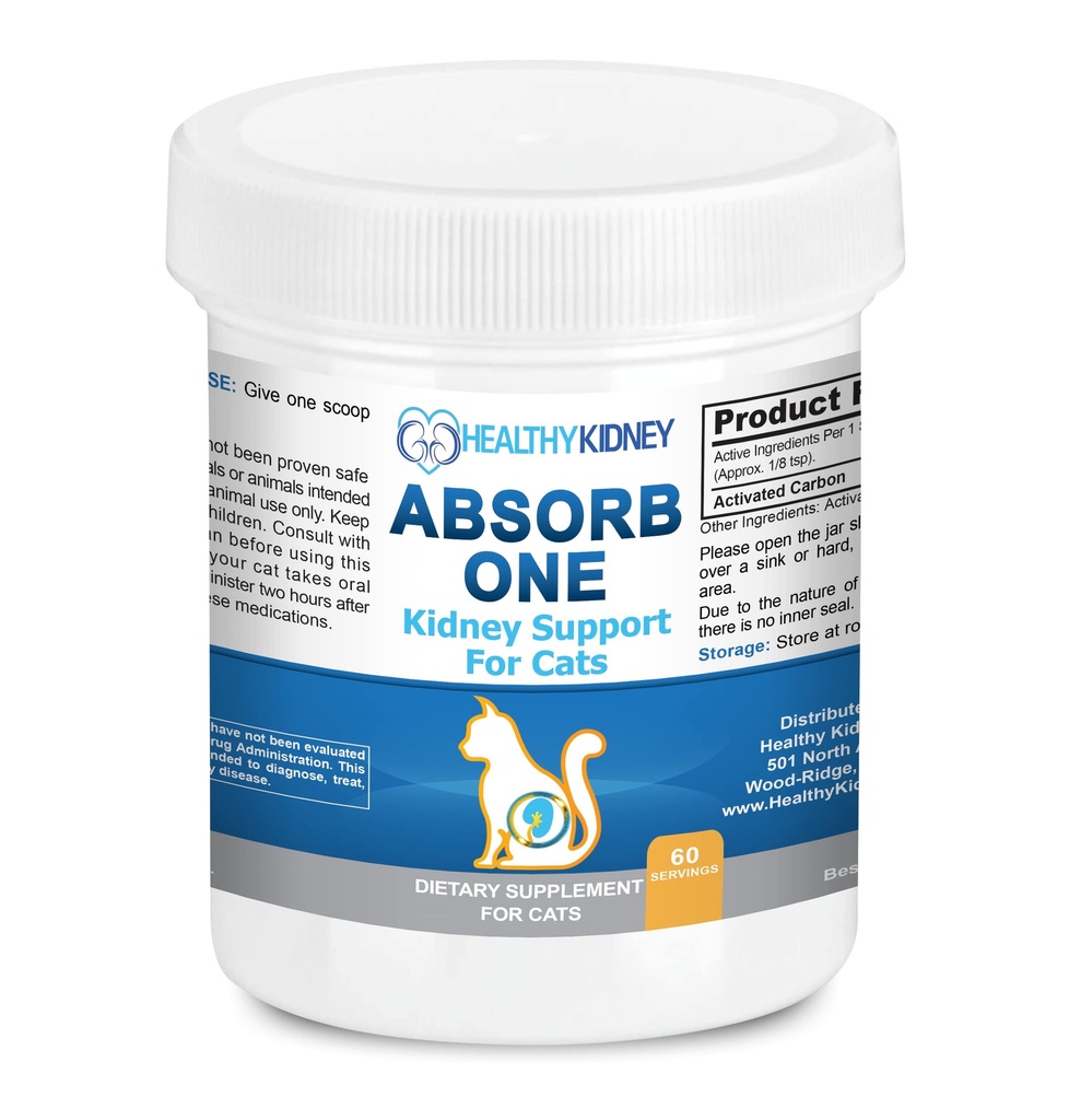 Cat Kidney Support Suplemento para la función normal del riñón en gatos. Natural Feline Kidney Cleanse Take with Any Kidney Cat Diet Food. Vet-Formulated 1/8 TSP a Day 60 Servings: Absorb One