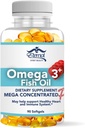 Eterna Belleza Espiritual Omega-3 Fish Oil – EPA de alta potencia &amp; DHA Suplemento para el Corazón, Cerebro &amp; Soporte Inmunitario – Mega Concentrated Formula – 60 Softgels