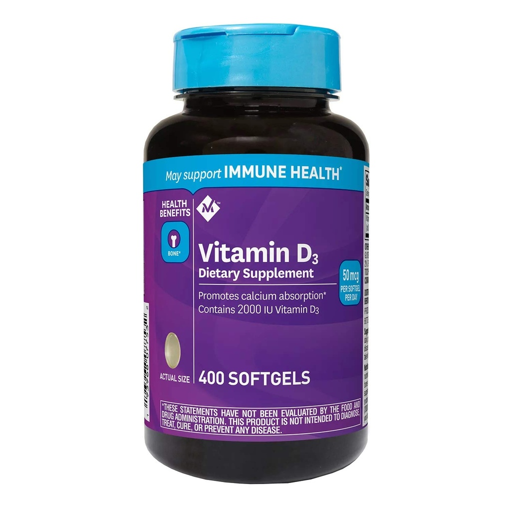 Marcar vitamina D3 50 mcg (2000 UI) Suplemento dietético (400 ct.)