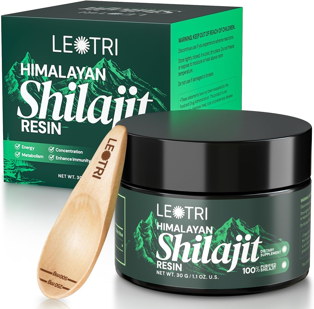 Shilajit Puro Himalayan Orgánica Shilajit Resin: Authentic Fulvic Acid with 85+ Trace Minerals - Gold Grade Natural Siberian Shilajit Supplement for Energy Immune Support, 1.1 OZ