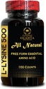 L-LYSINE Suplemento Amino ACIDS - Lip &amp; Skin Health Supplement, Connective Tissue Health, Natural Amino Acid, nitrogen Balance, Immune Support - 1 Bottle 100 Counts