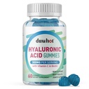 Gummies de ácido hialurónico, Suplementos de ácido hialurónico con vitamina C & Biotina 5000mcg para la piel, el cabello, salud de uñas, suplementos conjuntos para hombres de mujeres, bajo azúcar, vegano, no GMO, 60 condes