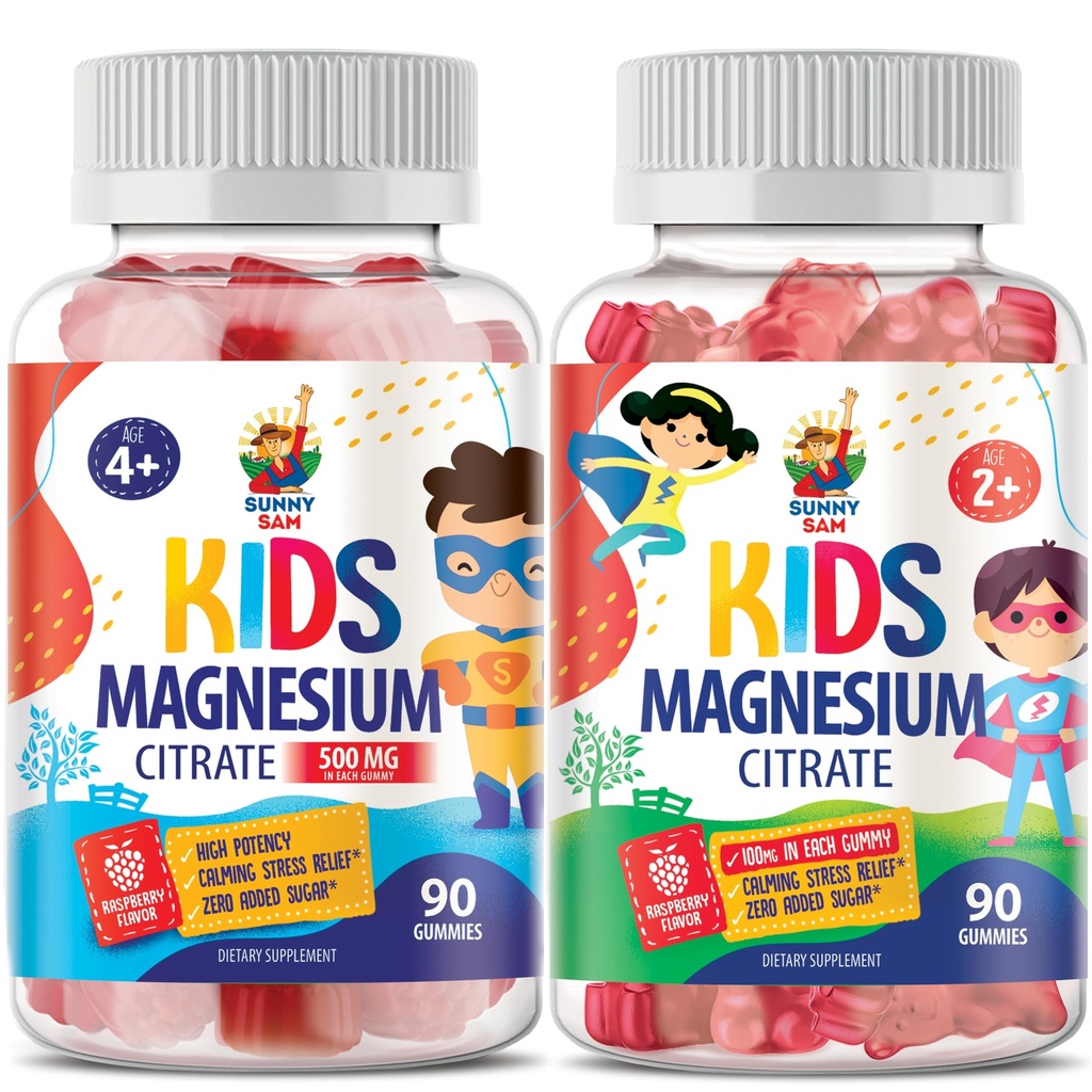Sanny SAM Magnesium Gummies for Kids &amp; Adults - Calm Magnesium Chews - Magnesium Citrate Chewable Suplemento para Mood &amp; Muscle Support