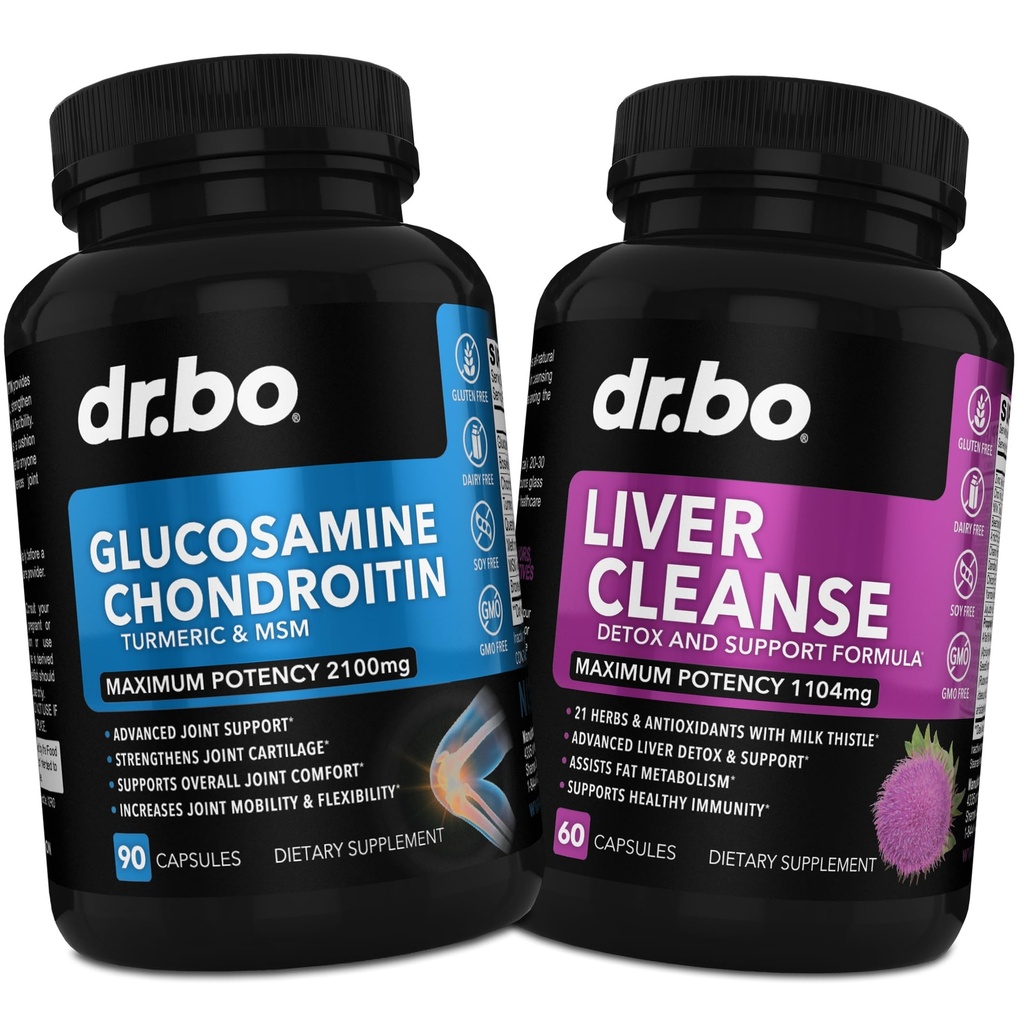 Glucosamine Chondroitin MSM Turmeric " Liver Cleanse Detox - Joint Health Supplement Knee Bone Joints, Liver Cleanse Detox Support Pills Glucosamine Sulfate Capsules Joints Supplements