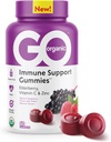 GO ORGANIC Dietary Immune Support Supplement Gummies | 60 Count | Elderberry Immunity