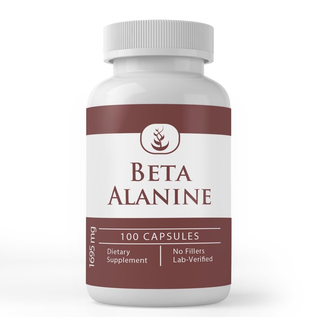 Ingredientes originales puros Beta Alanine, (100 cápsulas) Siempre puros, sin aditivos o explosivos, Lab Verified