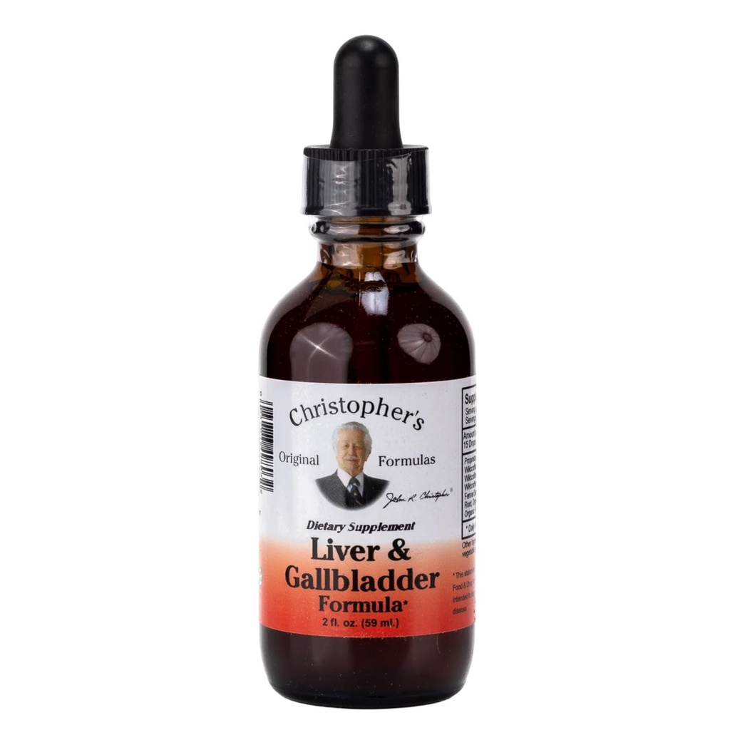 Fórmula original de Christopher Liver " Gallbladder Fórmula, Suplemento herbal para el soporte digestivo " , 2 fl oz