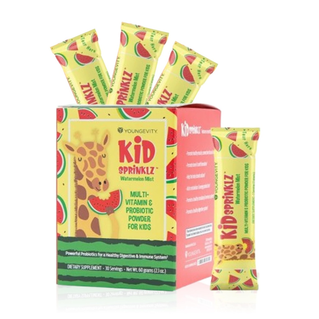 Youngevity Kidsprinklz Watermelon Mist Multivitamina Powder - Niños Multivitamínicos &amp; Toddler Multivitamina - Vitaminas, Minerales, &amp; Probióticos - 30 Servimientos