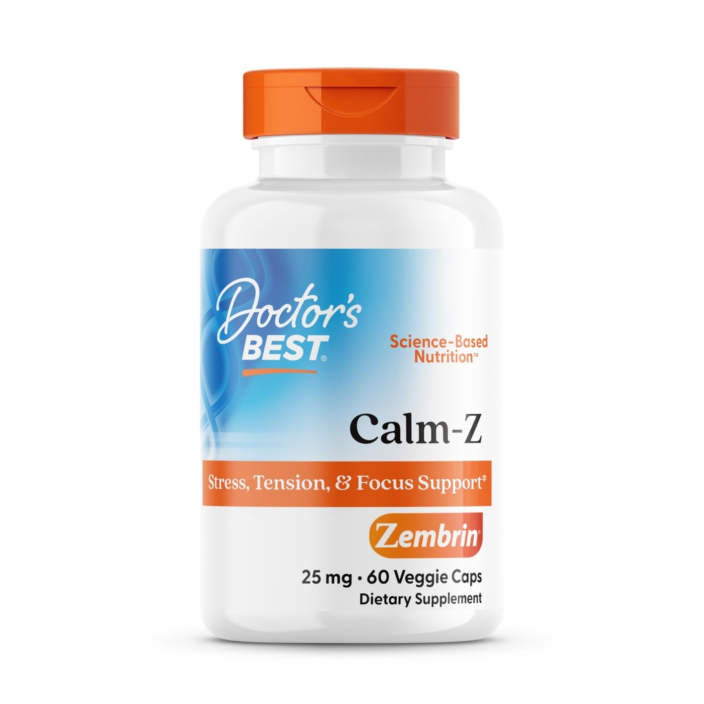 La mejor calma del médico con Zembrin, Stress & Mood Support, 25mg Veggie Caps, 60Count
