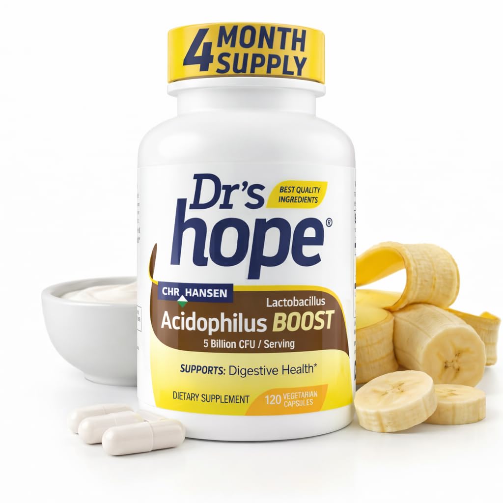 Lactobacillus Acidophilus Boost 5B CFU - Probiotics for Digestive Health - Supports Digestive Health, Immune Function, and Global Gut Health - 120 Veggie Capsules, Made in The USA