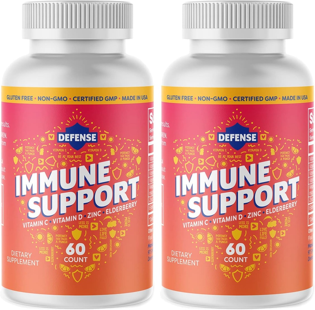 Suplemento para Adultos Silencio30 Fuente de Día Silencio Potencia Alta Silencio Immune Boost para Hombres y Mujeres con Vitamina C, Zinc, Elderberry, y Vitamina D3, Antioxidante diario, No GMO, Libre de gluten