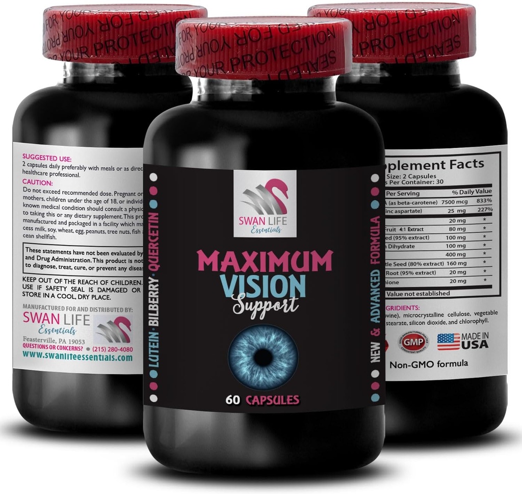 Percepción de agarre - EYE VISION SUPPLEMENT - Visión cristalina, claridad de ojos, ventaja focal, Vista focalizada, Iluminación de visión, Lente transparente, escenas brillantes, Vista de detalle, Detalles de afilado 1 Botella 60 cápsulas